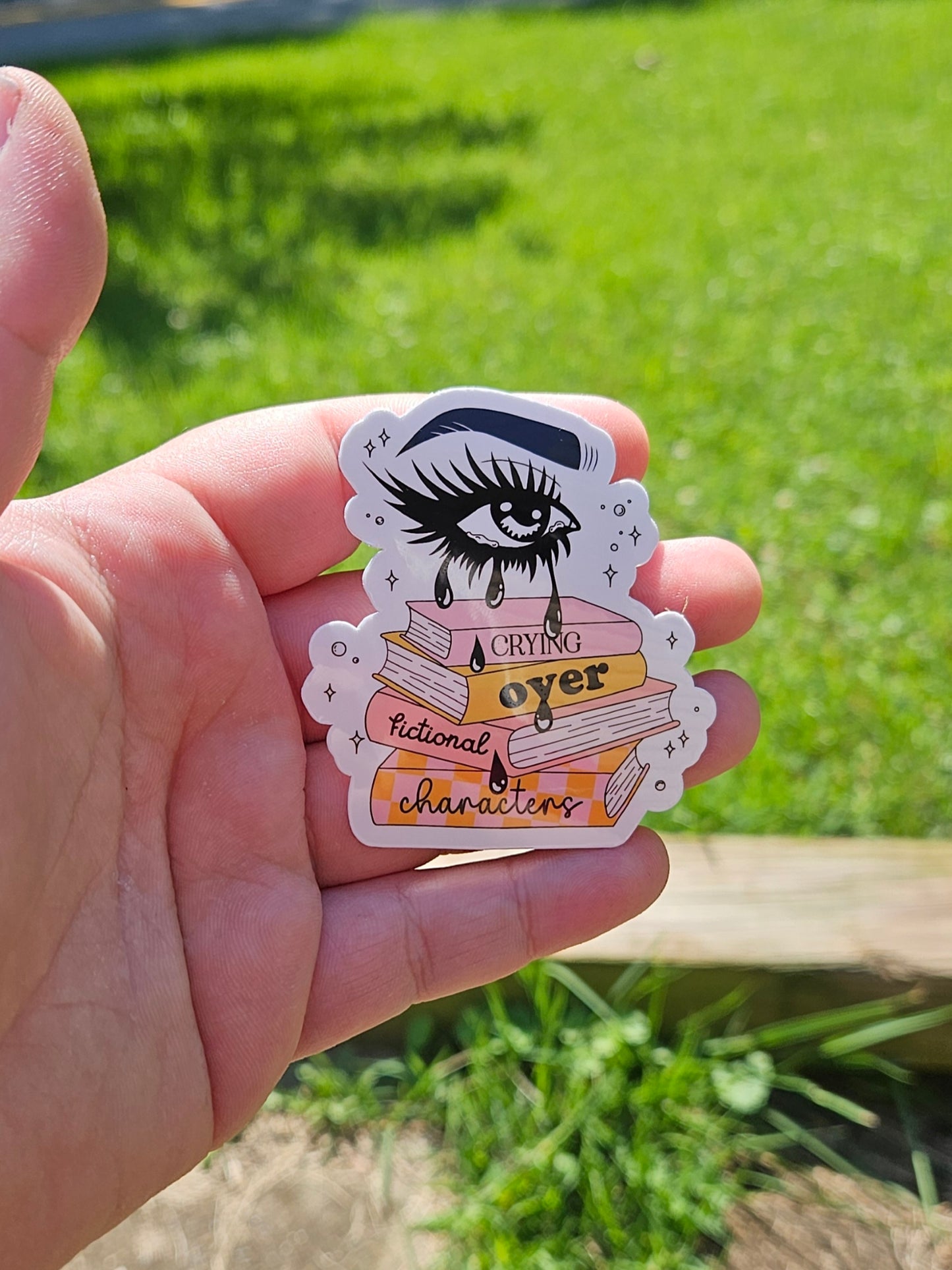 CRYING OVER FICTIONAL CHARACTERS STICKER