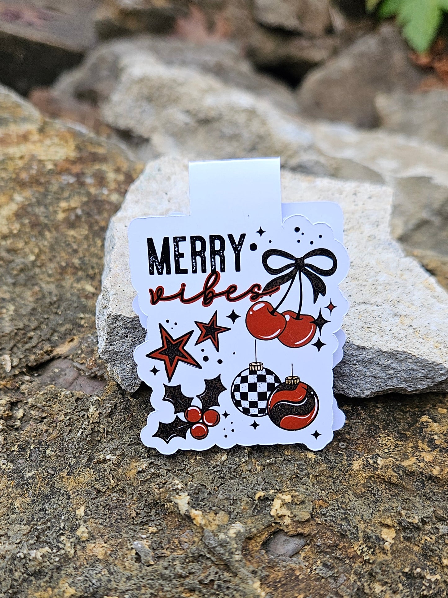 Merry Vibes Magnetic Bookmark