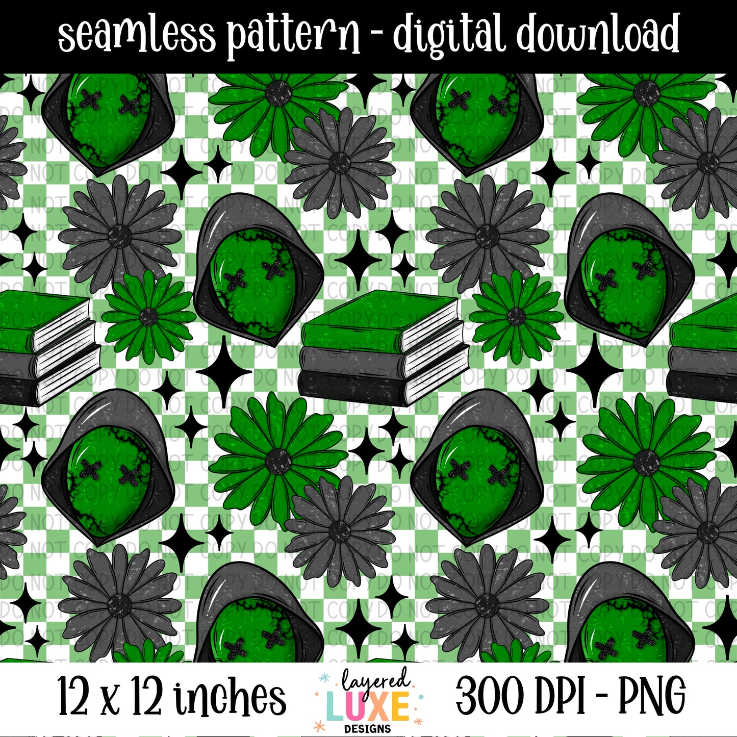 Masked Men 6 Piece Seamless Pattern