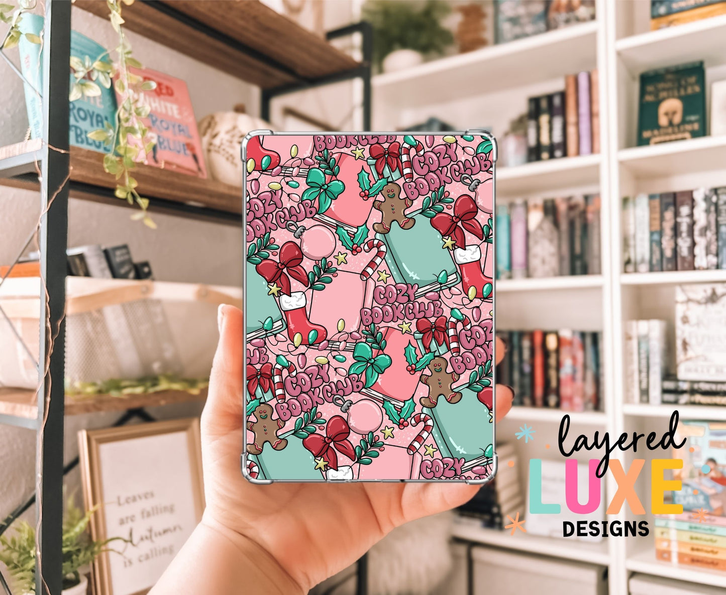 Cozy Book Club Christmas Kindle Insert