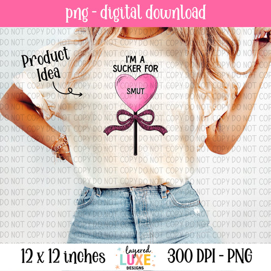 I'm A Sucker For Bundle 8 PNG Book Lover Lollipop Hearts Leopard Bow Digital Download Romance Fantasy Villains Smut Reader Sticker Designs