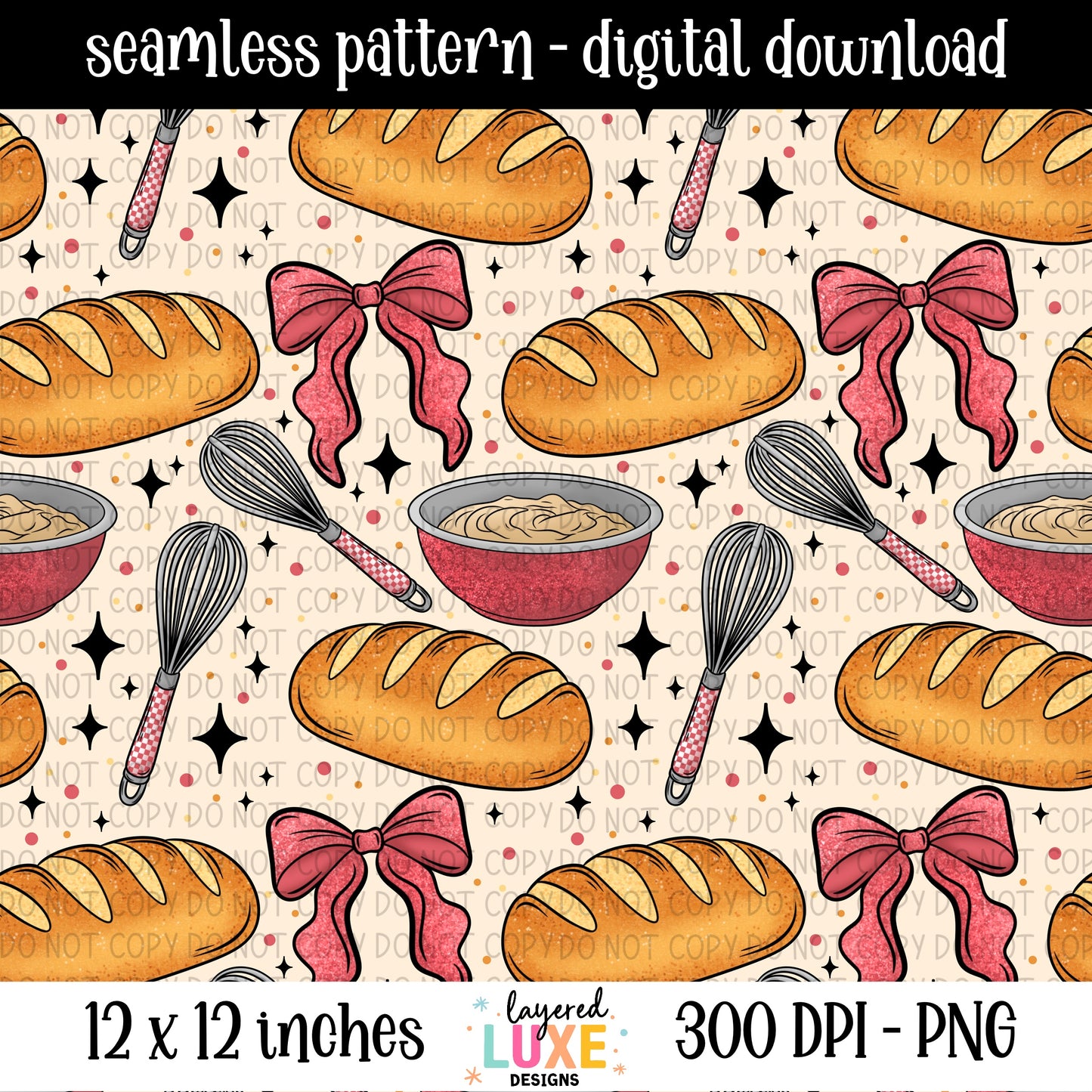 Hot Girls Bake Bread Seamless Pattern