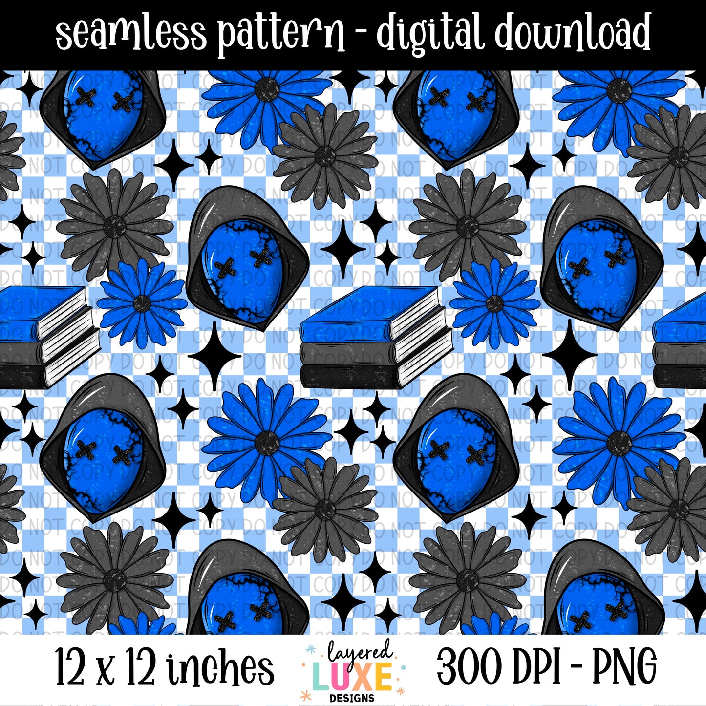 Masked Men 6 Piece Seamless Pattern