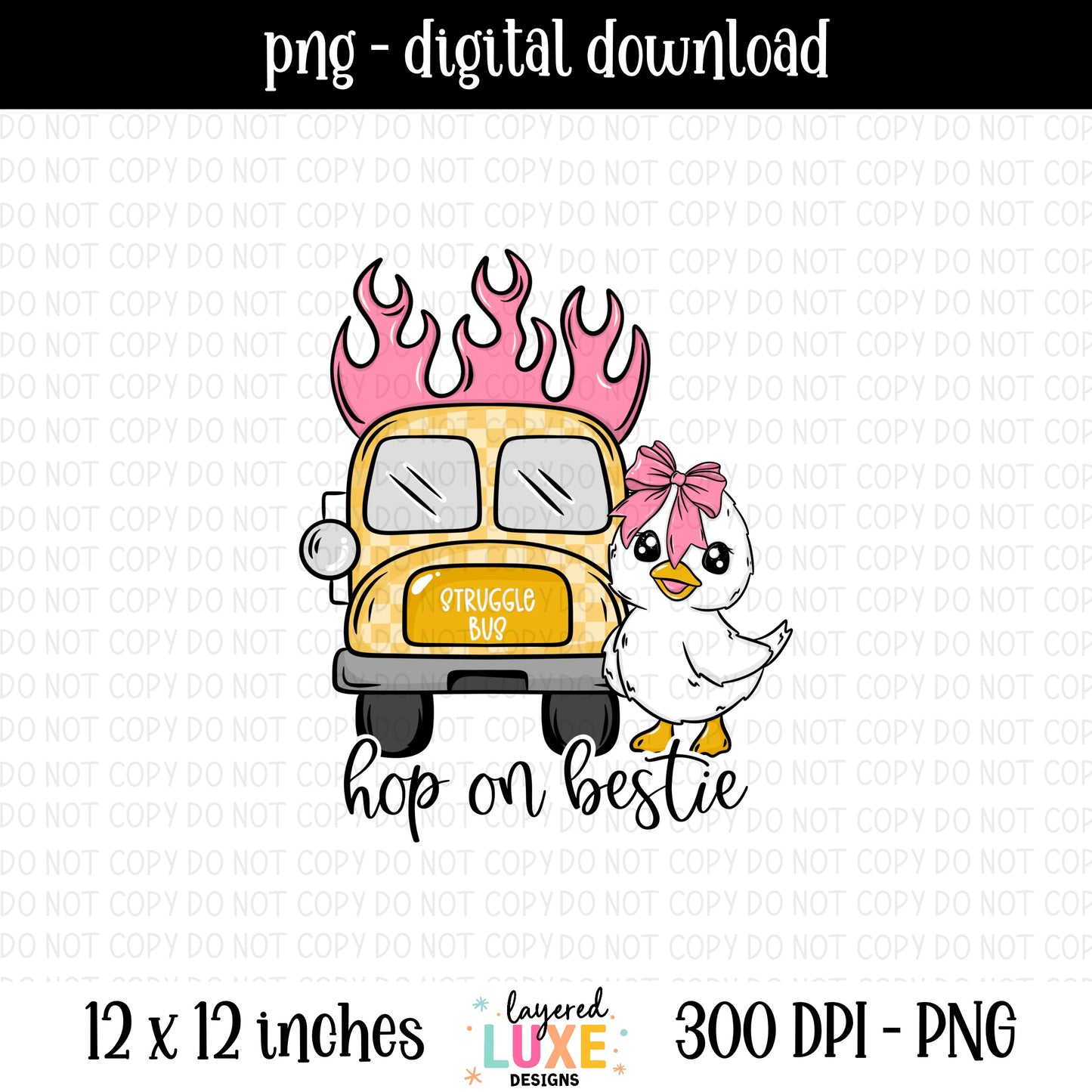 Hop On Struggle Bus PNG File