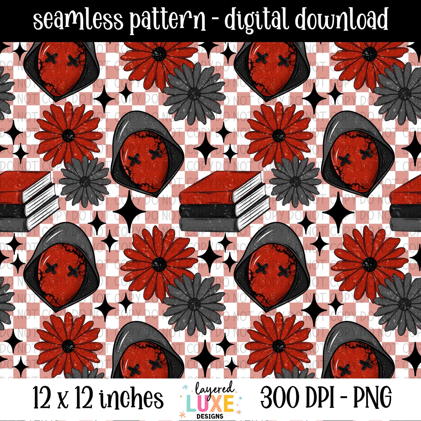 Masked Men 6 Piece Seamless Pattern