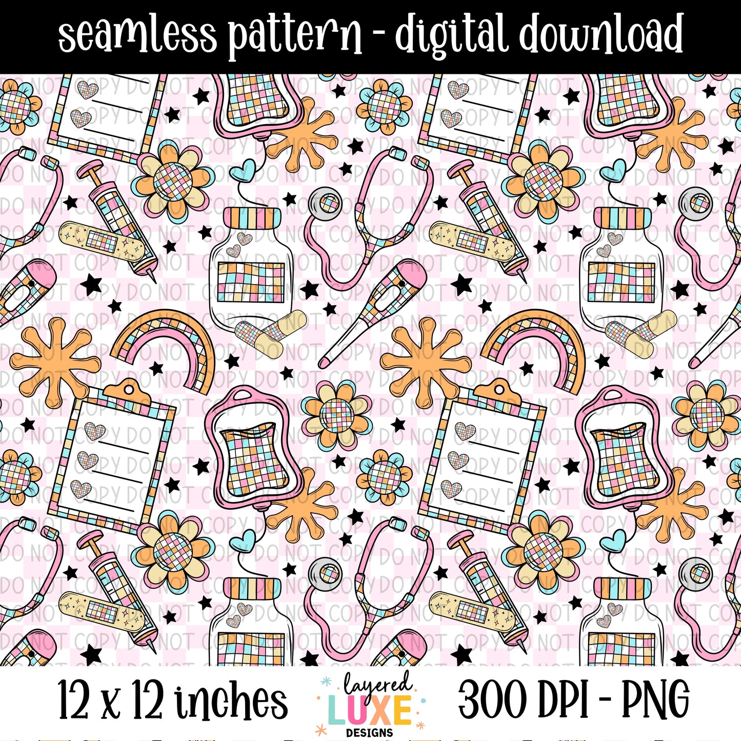 Nursing Student Seamless Pattern