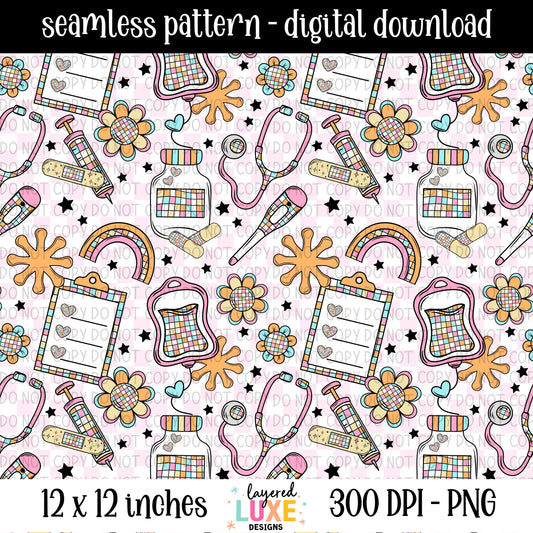 Nursing Student Seamless Pattern