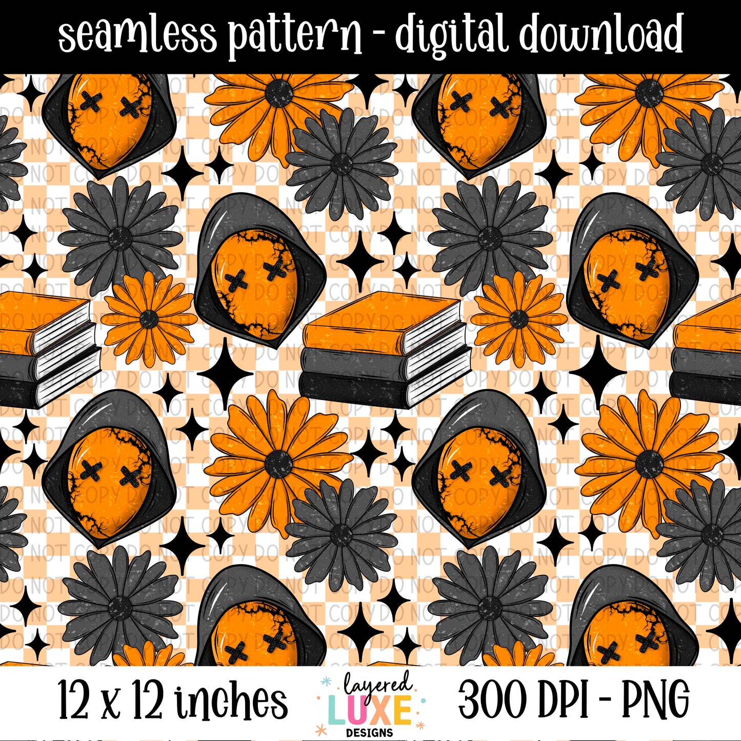 Masked Men 6 Piece Seamless Pattern