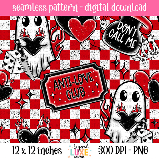 Anti Love Club Seamless Pattern