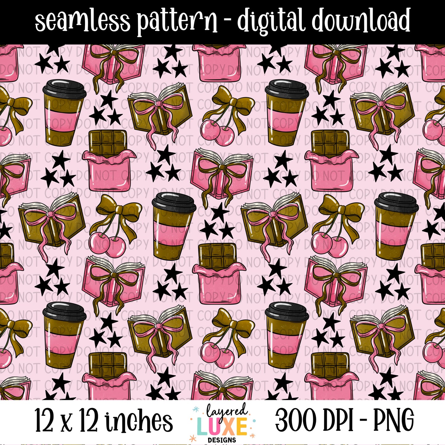 Books Sweets Seamless Pattern
