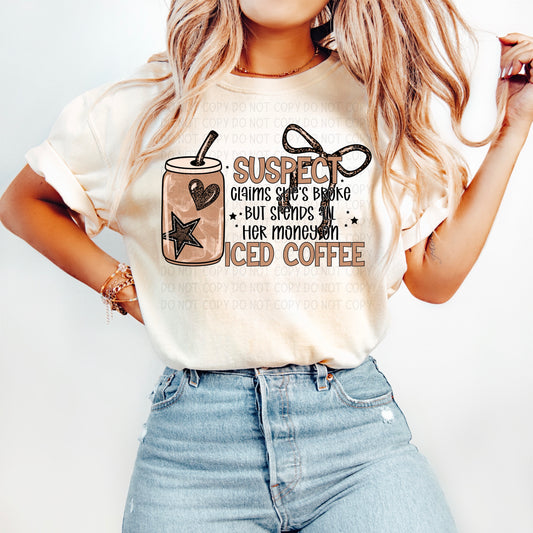 Suspect Claims Iced Coffee PNG Digital Download