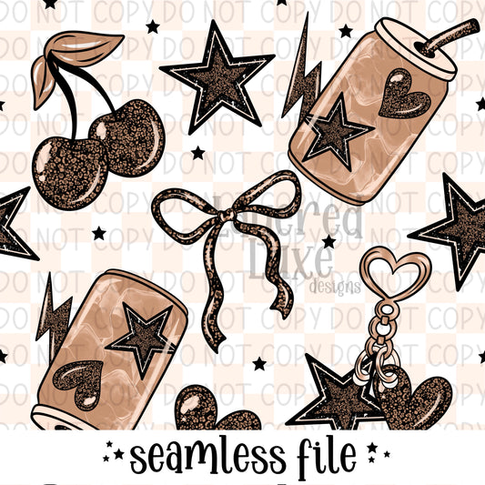 Suspect Claims Iced Coffee Seamless File Digital Download