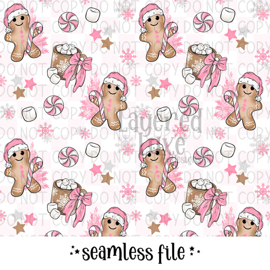 Candy Cane Kisses Seamless File Digital Download