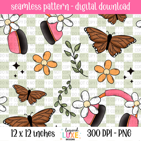 Audiobook Girly Seamless File Digital Download