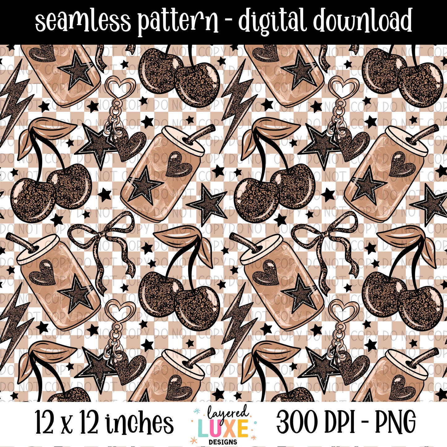 Suspect Claims Iced Coffee Seamless File Digital Download