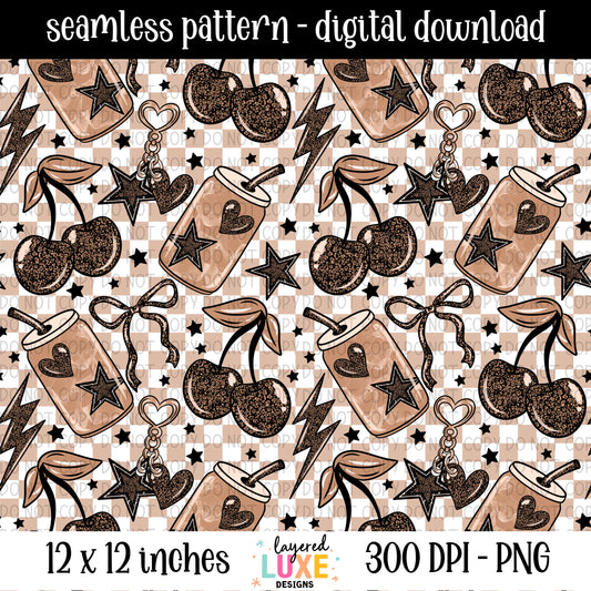 Suspect Claims Iced Coffee Seamless File Digital Download