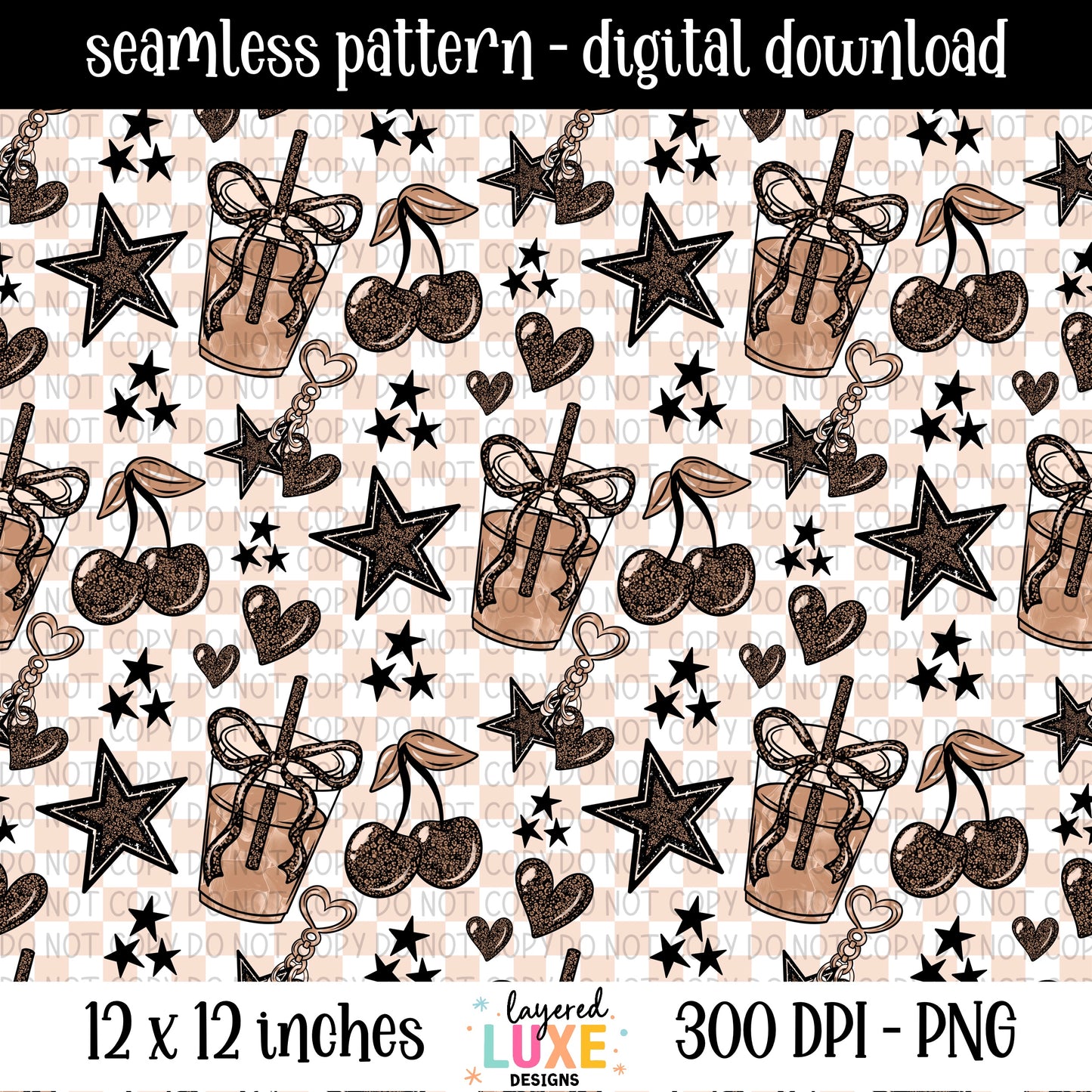 Coffee Icy Seamless File Digital Download