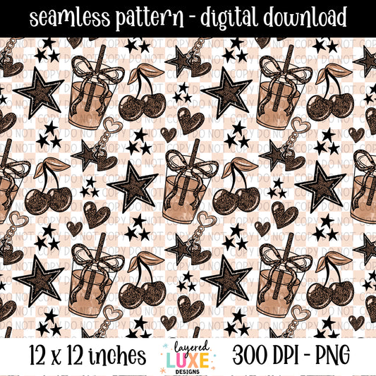 Coffee Icy Seamless File Digital Download