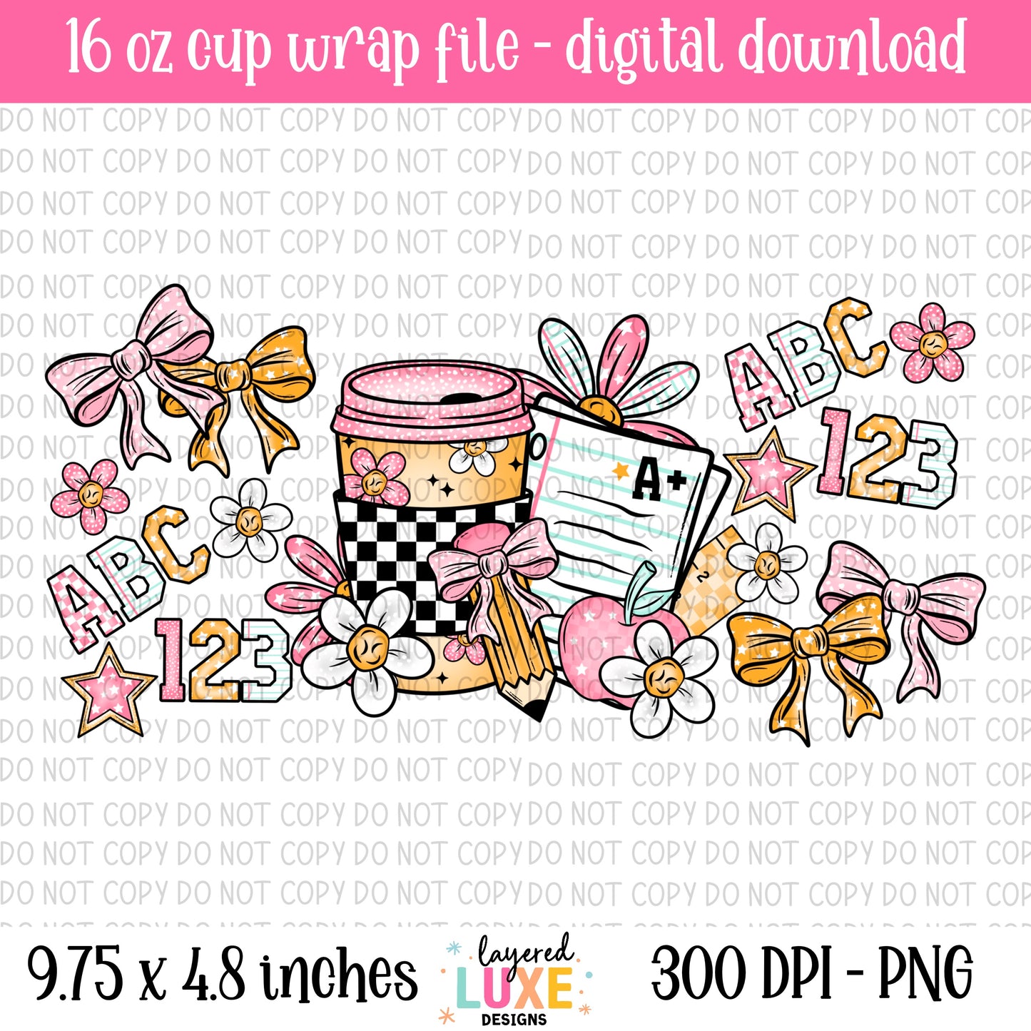 Teacher Vibes 16oz Cup Wrap