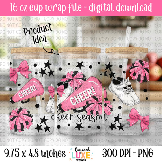 Cheer Season 16oz Cup Wrap