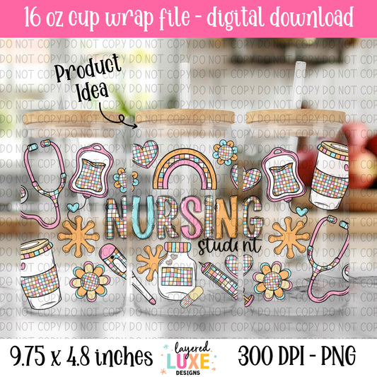 Nursing Student 16oz Cup Wrap