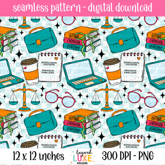 Law Student Seamless Pattern