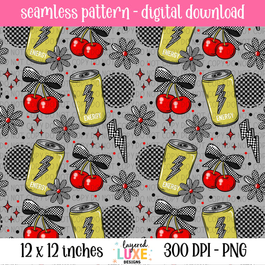 Double Shot Energy Seamless Pattern