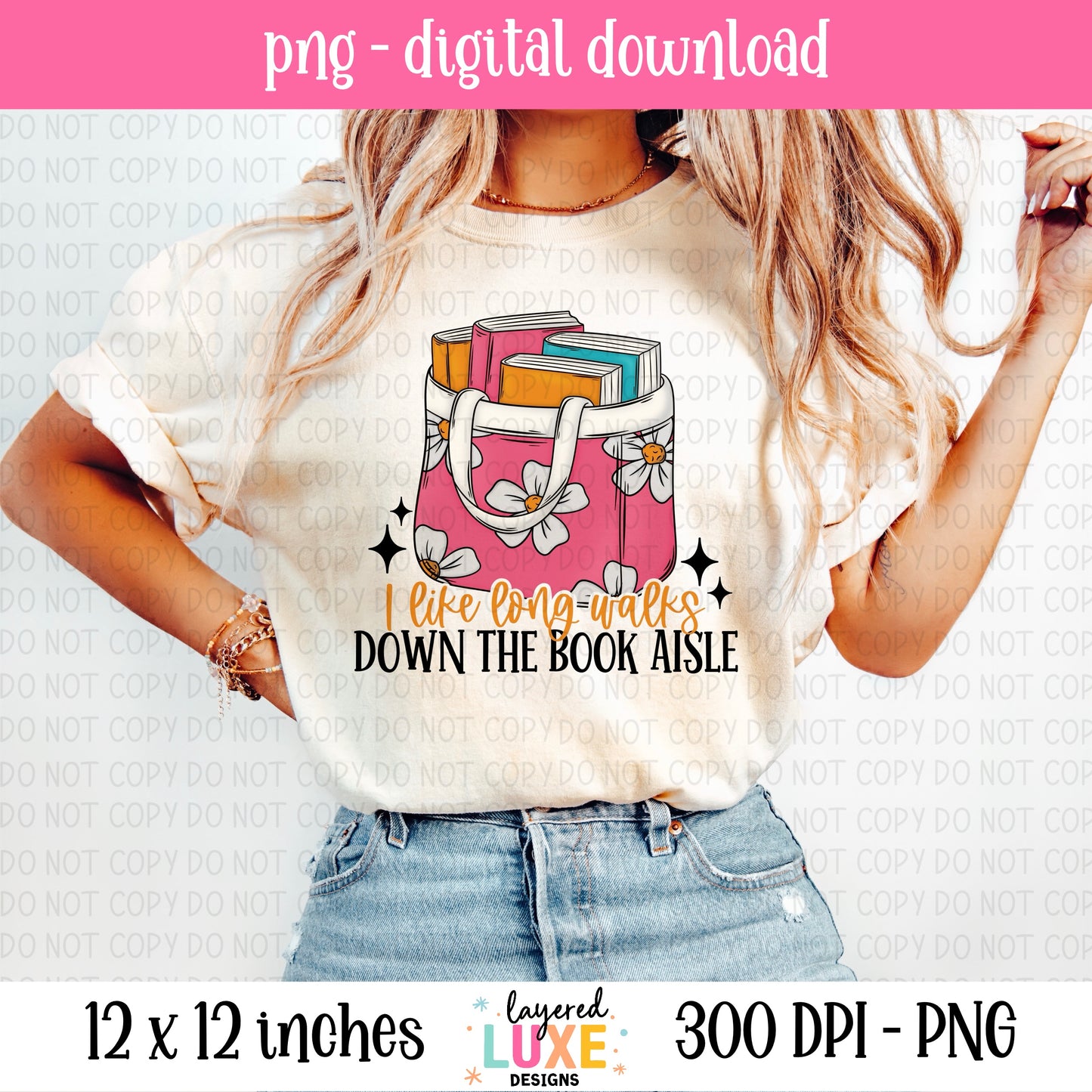 Long Walks Down the Book Aisle PNG File