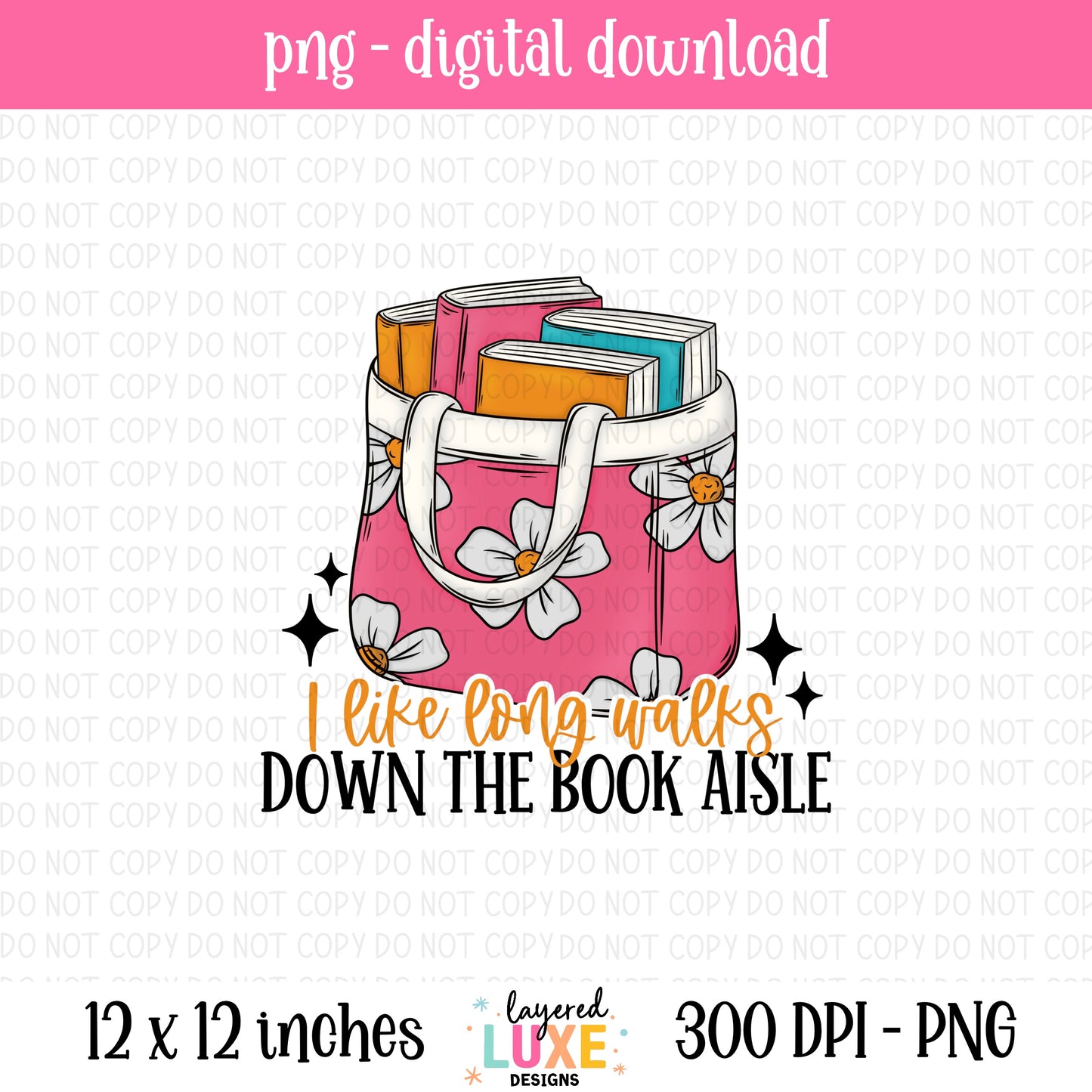 Long Walks Down the Book Aisle PNG File