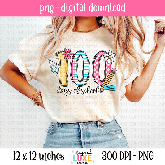 100 Days Of School PNG File