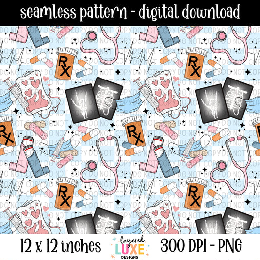 Nurse Life Seamless Pattern