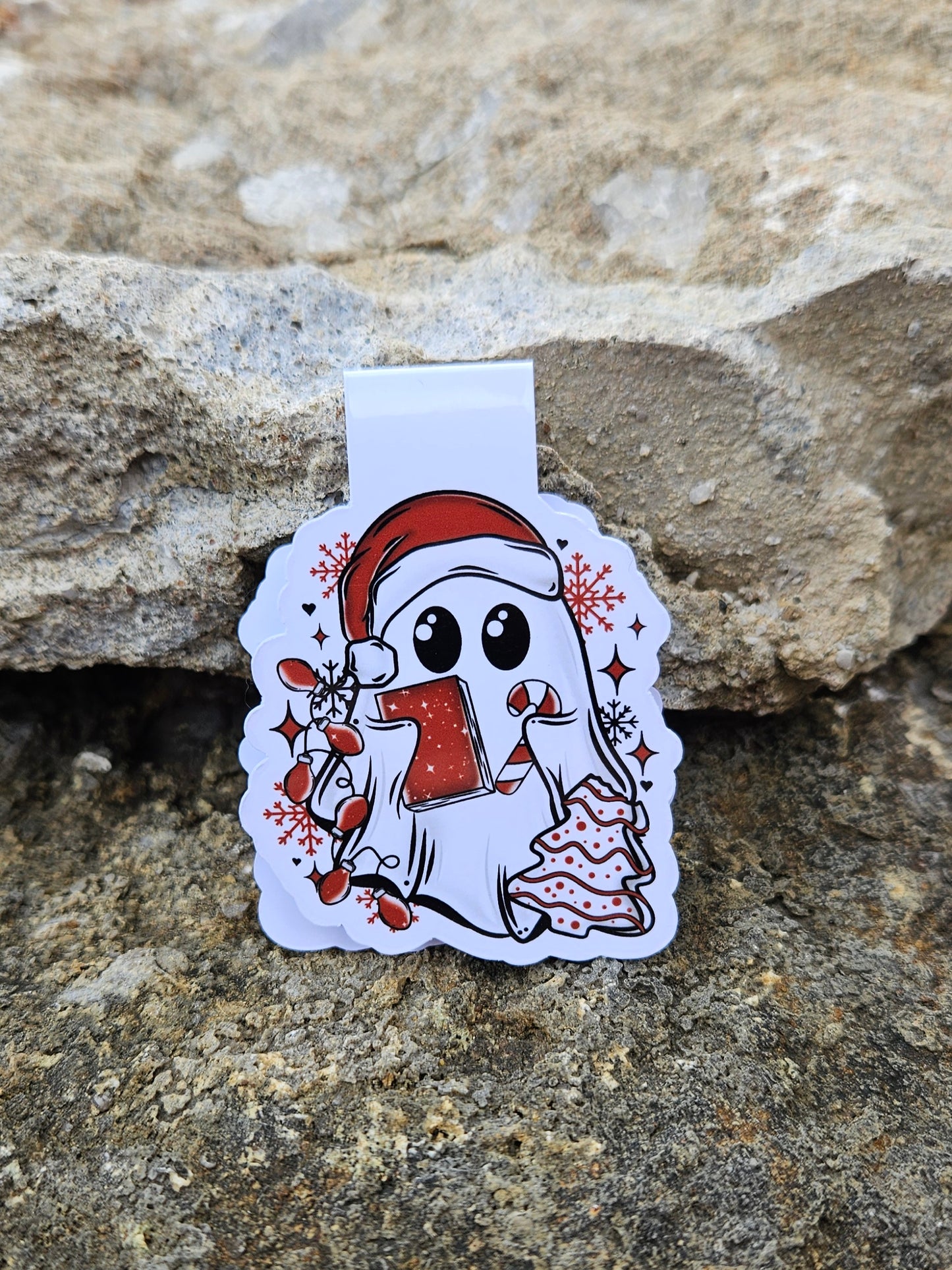 Ghostie with Book Magnetic Bookmark