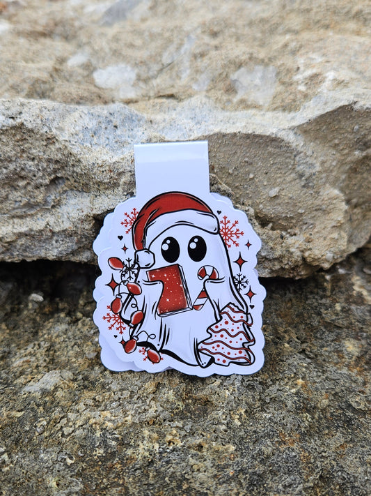 Ghostie with Book Magnetic Bookmark