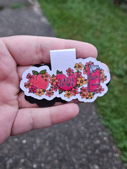 White Peach Bull Magnetic Bookmark