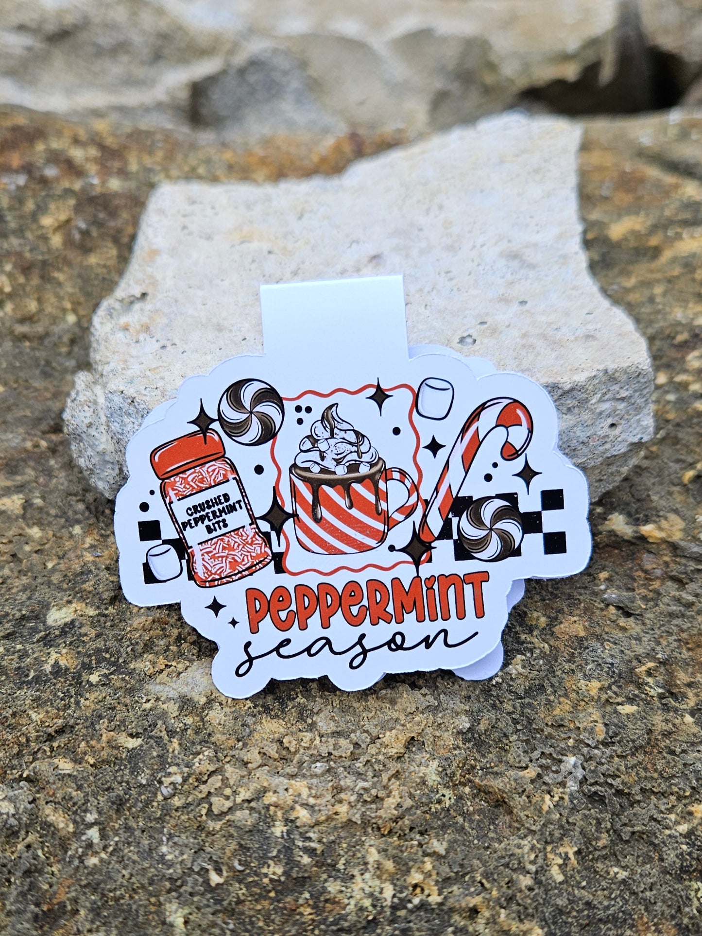 Peppermint Season Magnetic Bookmark