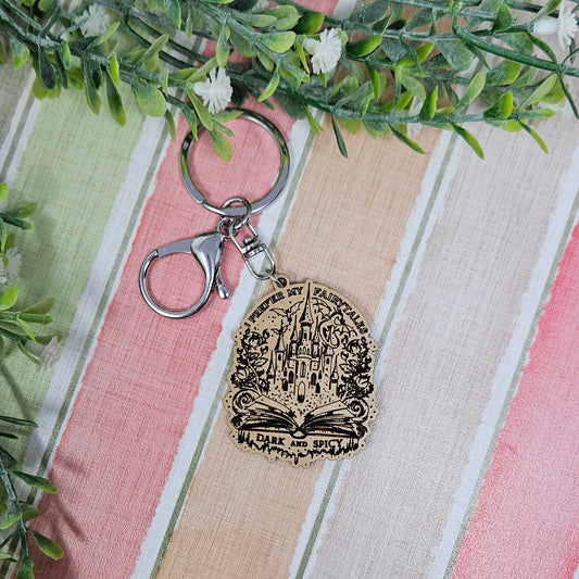 I Prefer My Books Dark and Spicy Engraved Keychain