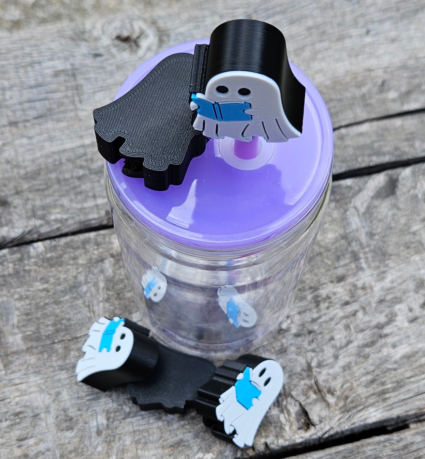 Lil Ghostie Dude - 3D Printed Straw Topper