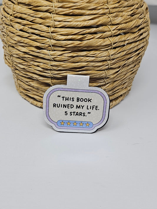 Book Ruined My Life Magnetic Bookmark
