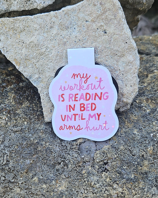Workout Reading In Bed  Magnetic Bookmark