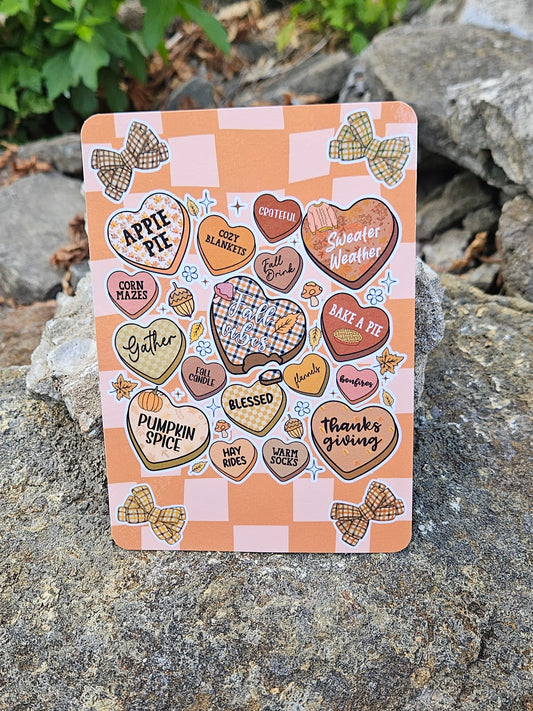Fall Candy Hearts Kindle Insert