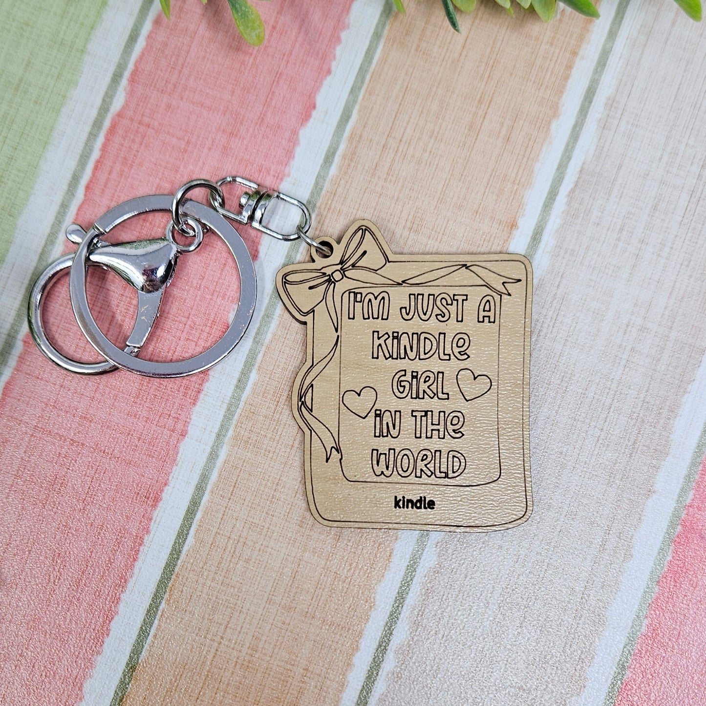 Kindle Girl Engraved Keychain