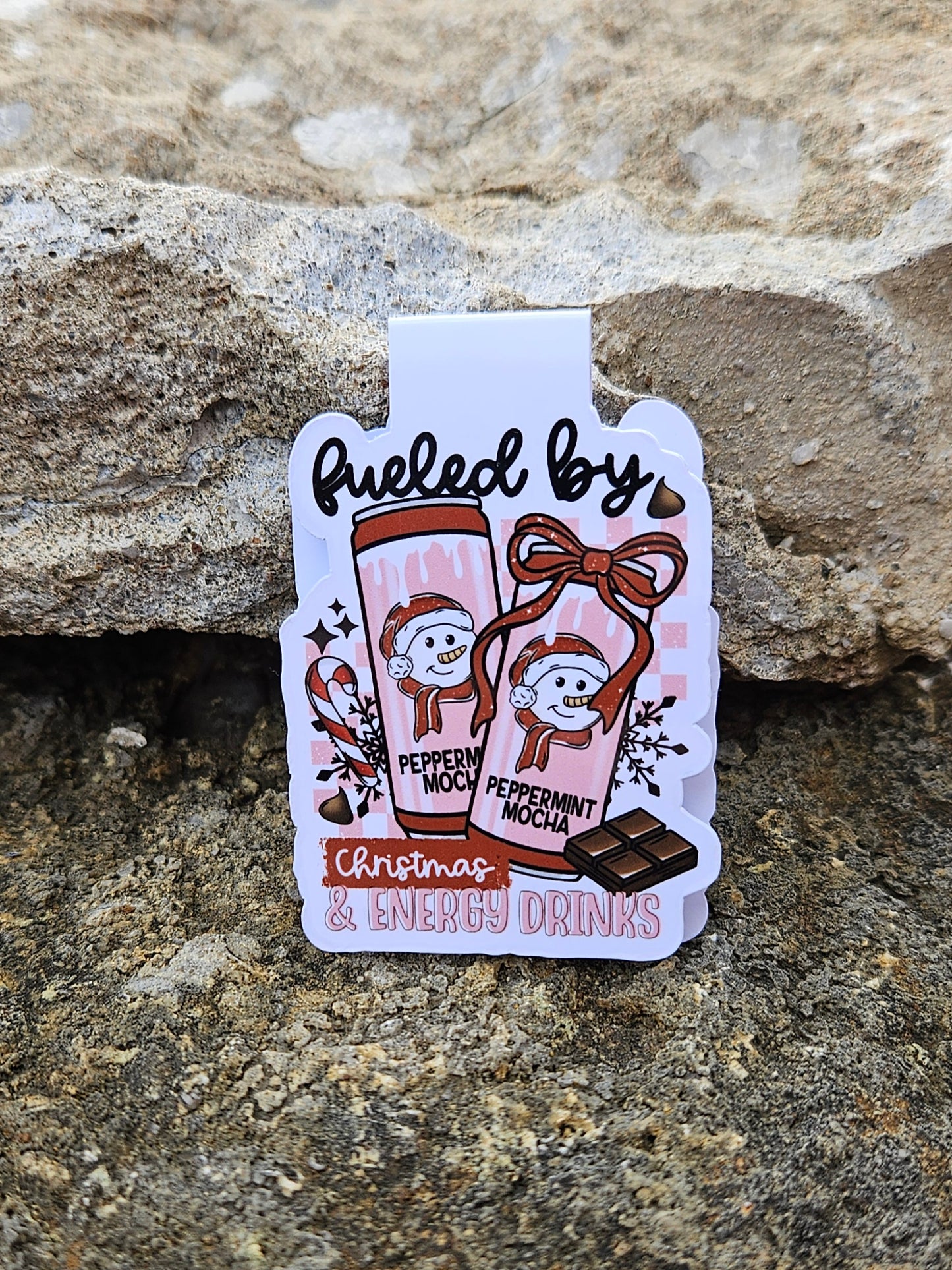 Fueled By Christmas and Energy Drinks Magnetic Bookmark