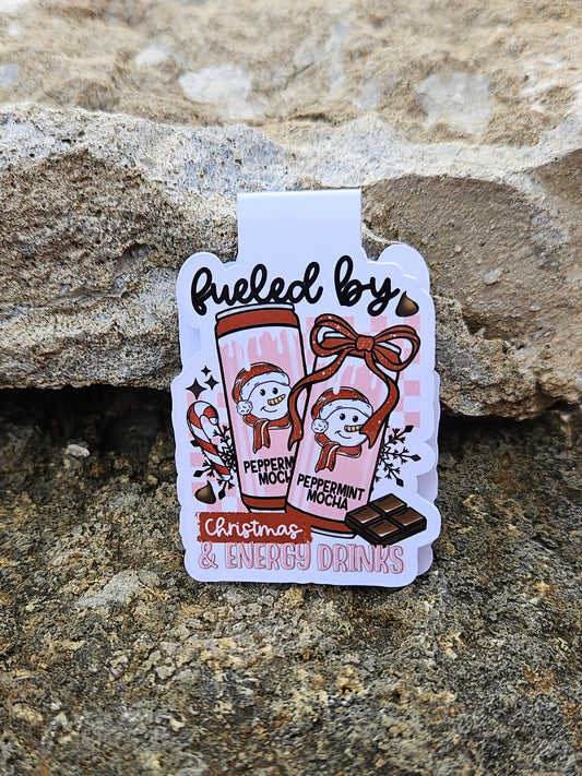 Fueled By Christmas and Energy Drinks Magnetic Bookmark