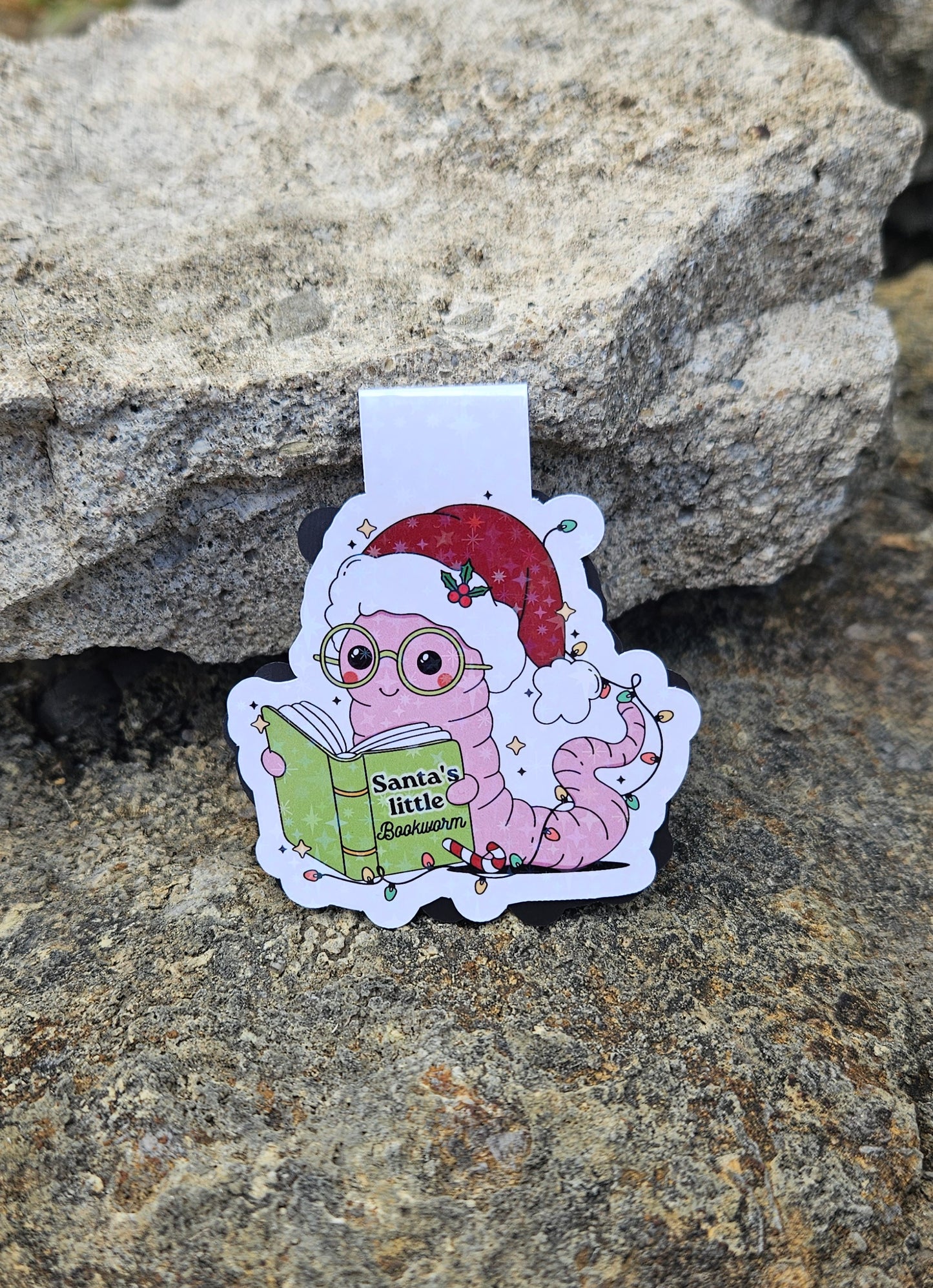 Santa's Bookworm Magnetic Bookmark