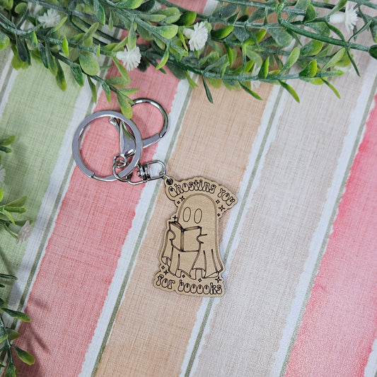 Ghosting You For Books Keychain